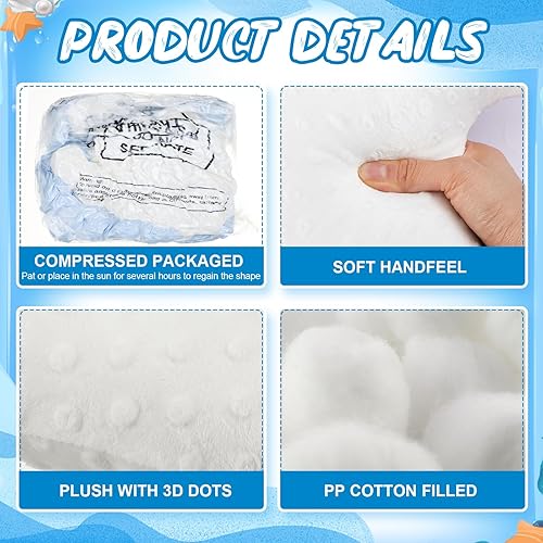 Miniatura 3 de 2 almohadas de playa bonitas con forma de pez de estrella de mar de 20 pulgadas, almohadas de felpa con forma de estrella de playa, decoración