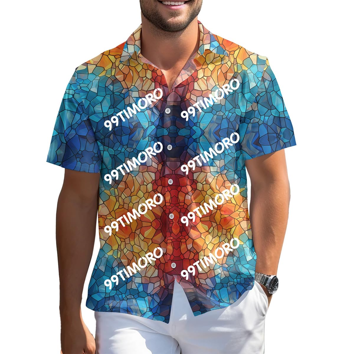 99TIMORO Character Movie Hawaiian Shirt, Space Button Short Sleeve Top, Spacecraft Theme, Men Women Gifts