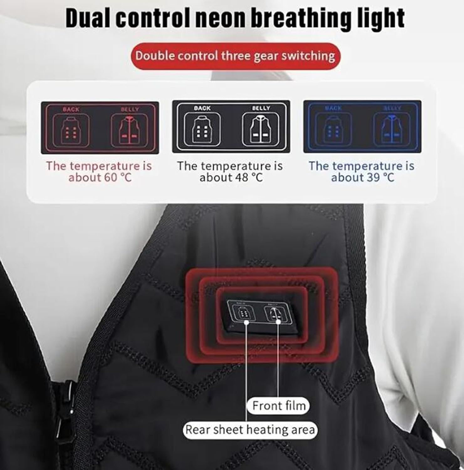 Heated Vest Mens Womens Electric Jacket 8-Zone Heating Breathable Fashion Winter Outdoor Warmth Coat Unisex