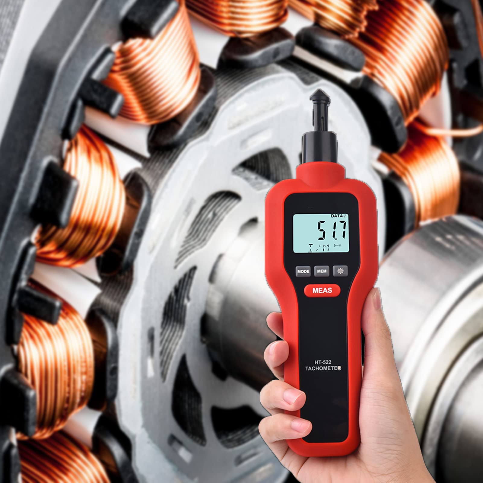 ThreeH Tachimetro Digitale Senza Contatto Misurazione della velocità di Misurazione Tach Meter Batterie del Marcatore del Misuratore RPM ad Alta Accuarcy Incluse