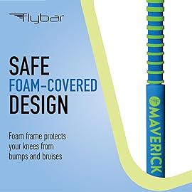Flybar Maverick 2.0 Foam Pogo Stick for Kids Ages 5 and Up, 40 to 80 Pounds - Outdoor Toy for Boys and Girls With Rubber Grip by The Original Pogo Stick Company (Blue/Green)