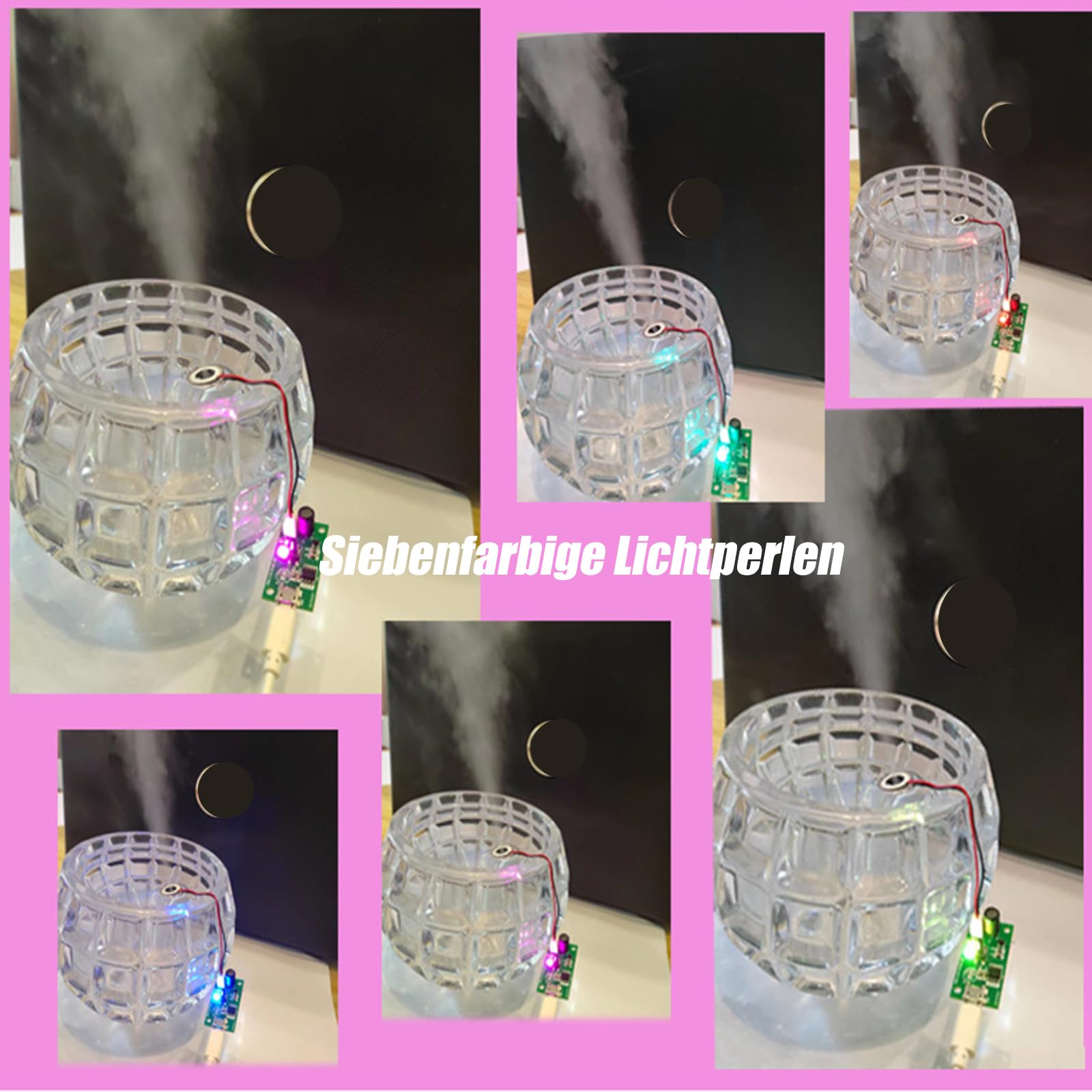 GRUUUI 5 pezzi 20 mm produttore di nebbia a ultrasuoni Fogger atomizzatore piastra pellicola accessori umidificatore guarnizione in gomma con interruttore temporale umidificatore accessori