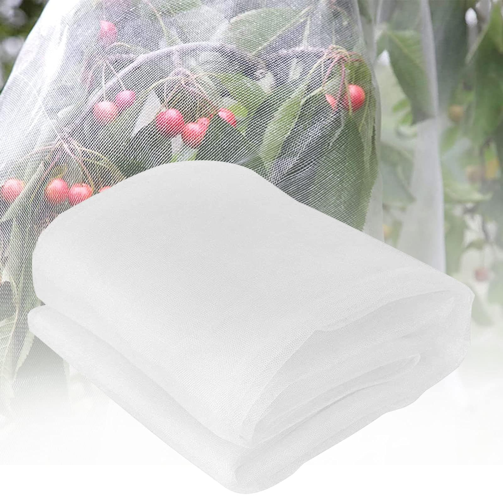 GAOXIAO Red Malla para Cubrir Árboles Frutales, Bolsas de Red de Jardín Mallas para Arboles Frutales Malla Plastico Jardin con Cordón para Plantas Vegetal Red Anti Insectos 80 Mesh 4x10m
