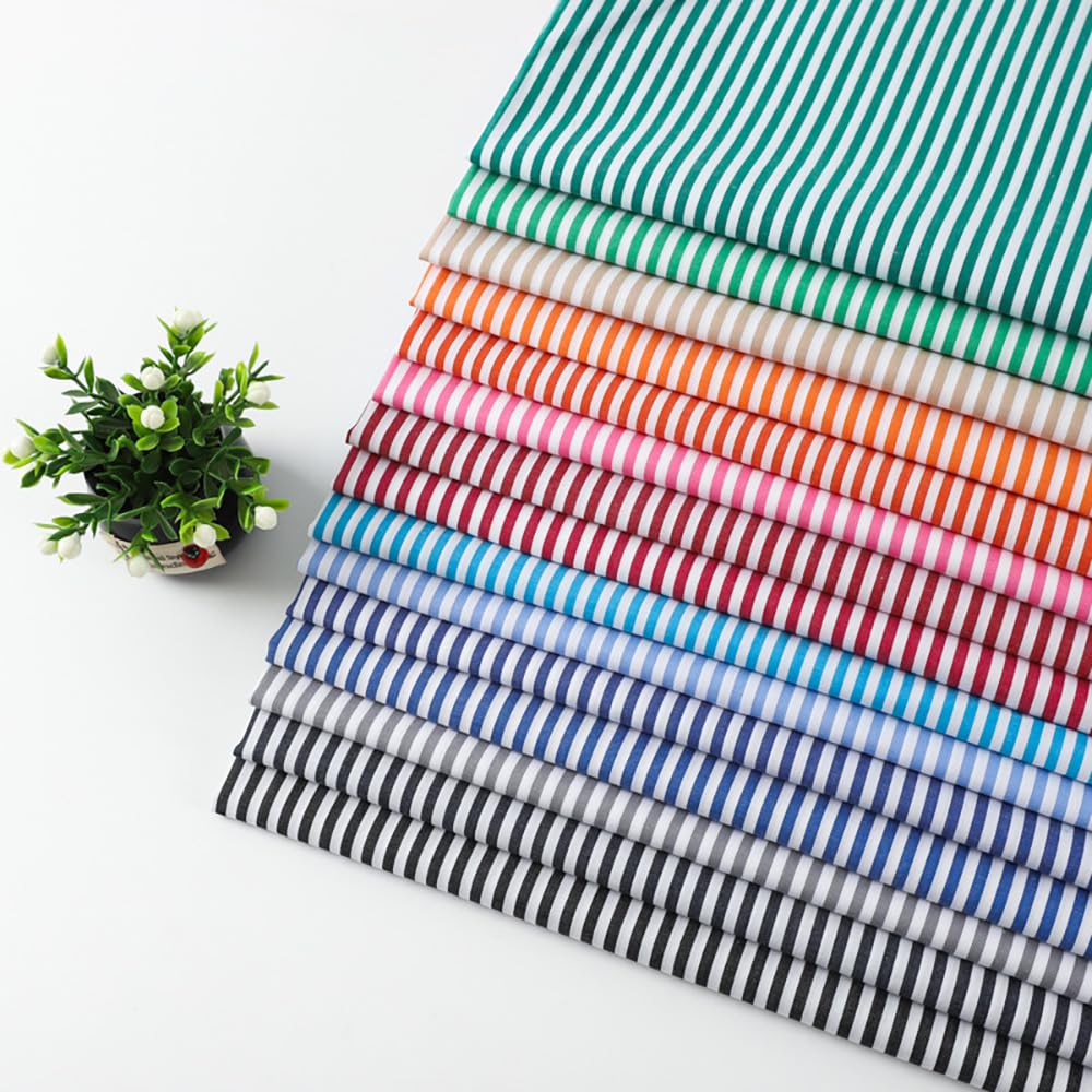 Baumwollstoff Streifen Stoff Meterware Gestreifter Polsterstoff 100% Baumwolle Stoff Zum Nähen Modestoff Dekostoff Handwerken Nähen Stoff für DIY Basteln Nähen Gelb 9# 500x160cm