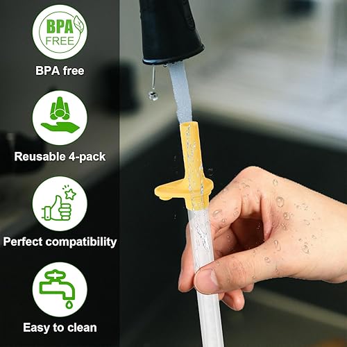 Miniatura 4 de 4 popotes de repuesto con válvula de mordida para Zak Designs Kelso de 15 onzas, con 1 cepillo de limpieza, reutilizables, para niños, accesorio