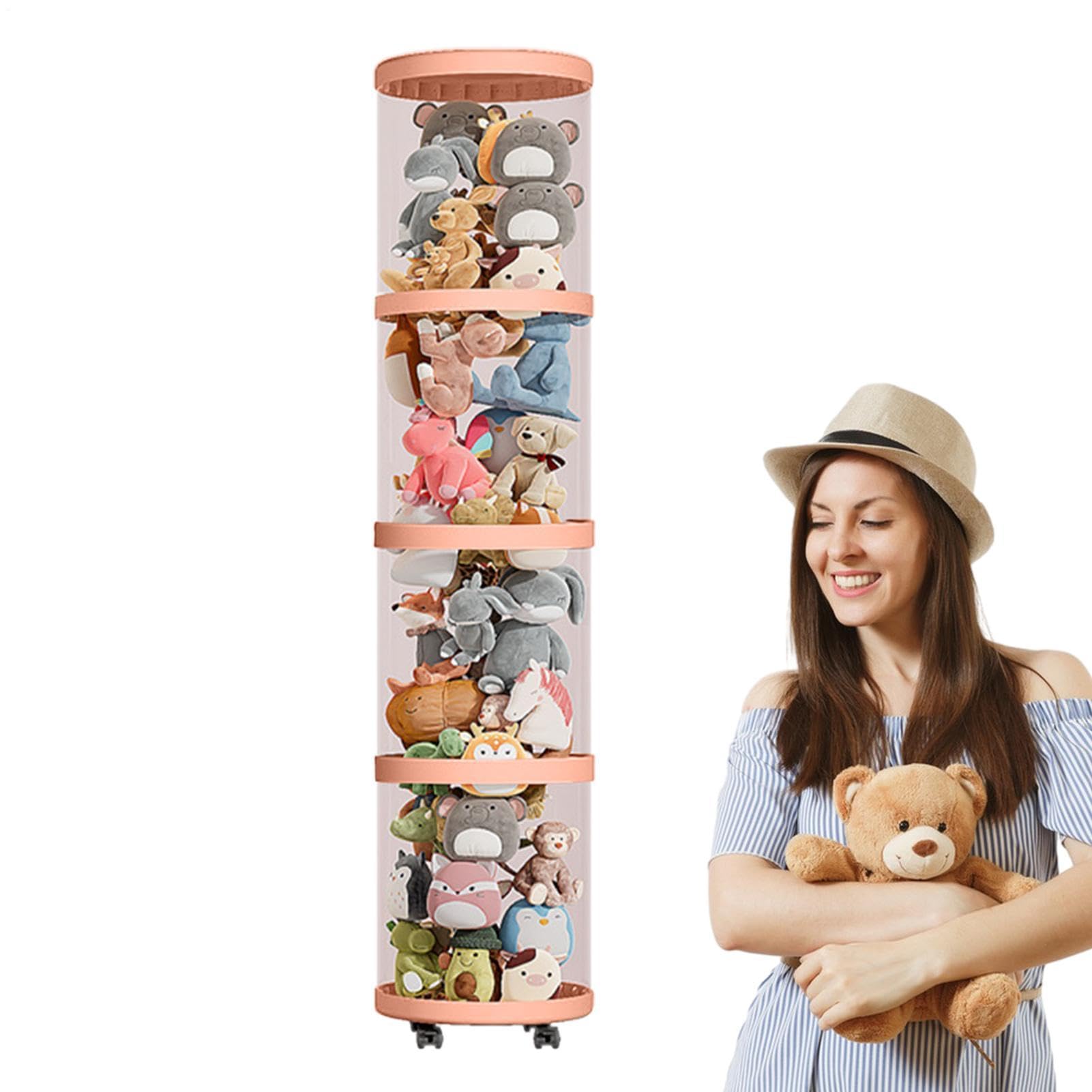 Tubo organizador de animales de peluche,Almacenamiento de tubos de animales | Tubo vertical de almacenamiento de juguetes con