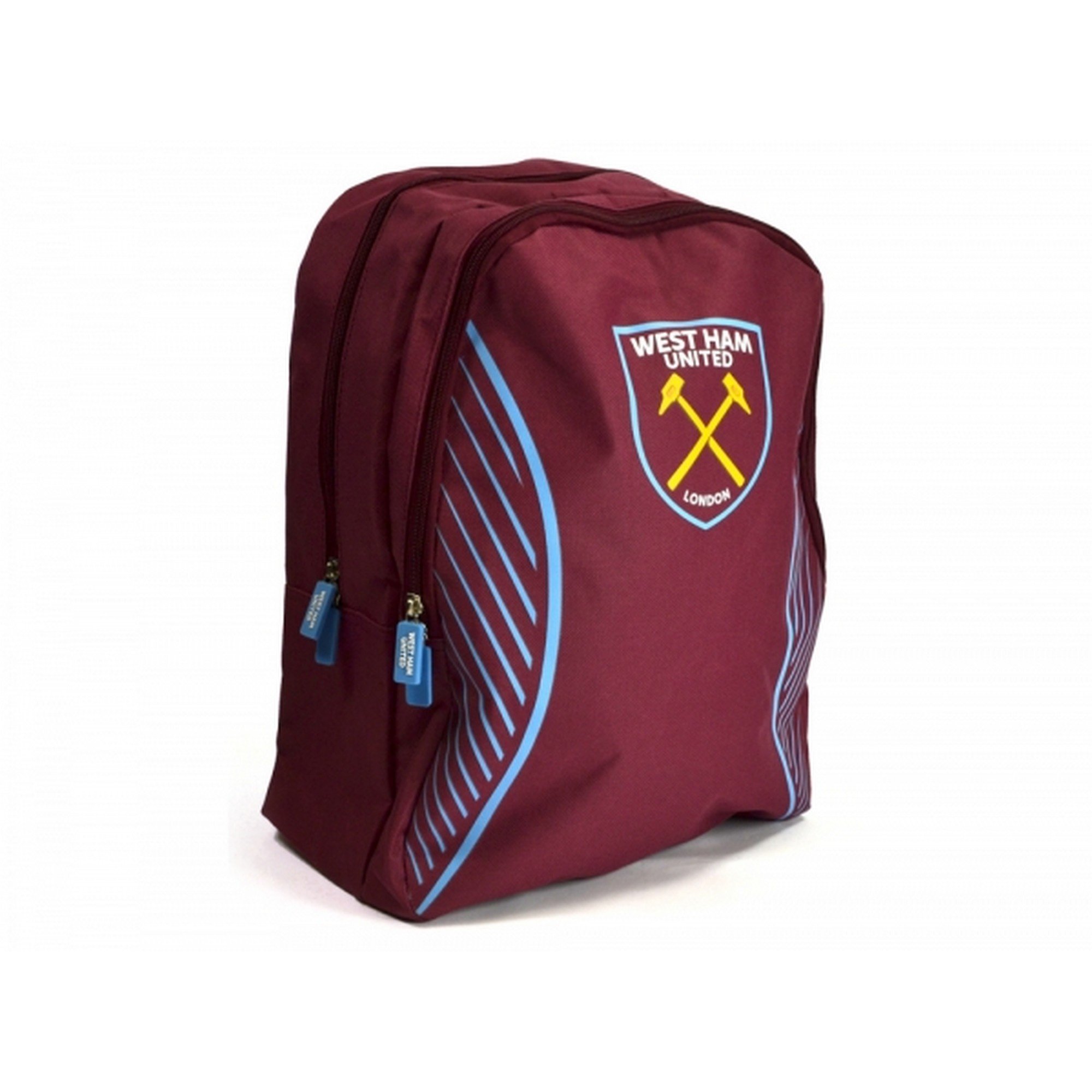 West Ham FC Official Football Swerve Backpack/Rucksack (One Size) (Claret/Blue)