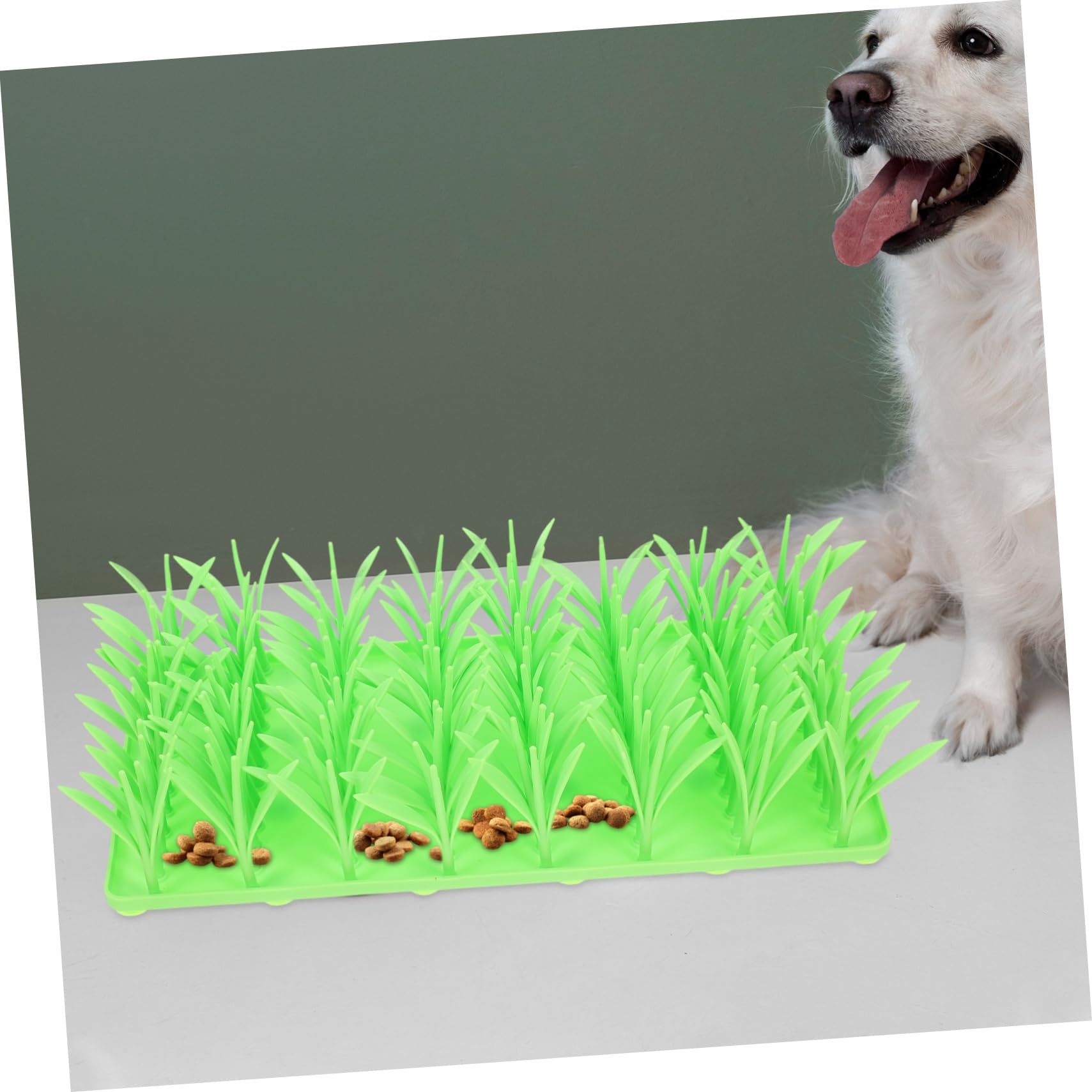 Silikon Slow Feeding Matte mit Grasmotiv für Katzen, Lichtgrün