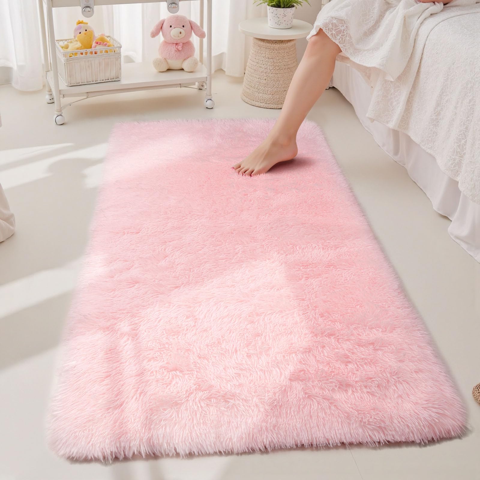 Sour Lemon Rugs Living Room 80x300cm, Runner rug for Bedroom, Washable Anti Slip Fluffy Rug Shaggy Soft Modern Floor Carpets Mat Beside Rugs for Kids Hallway Living Room — image 1
