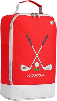 OXYEFEI Personalized Golf Shoe Bag,Golf/Soccer/Gym Gifts for Men Women,Custom Oxford Cloth Shoe Bag with Name Pattern,for Travel & Sports & Outdoor Red