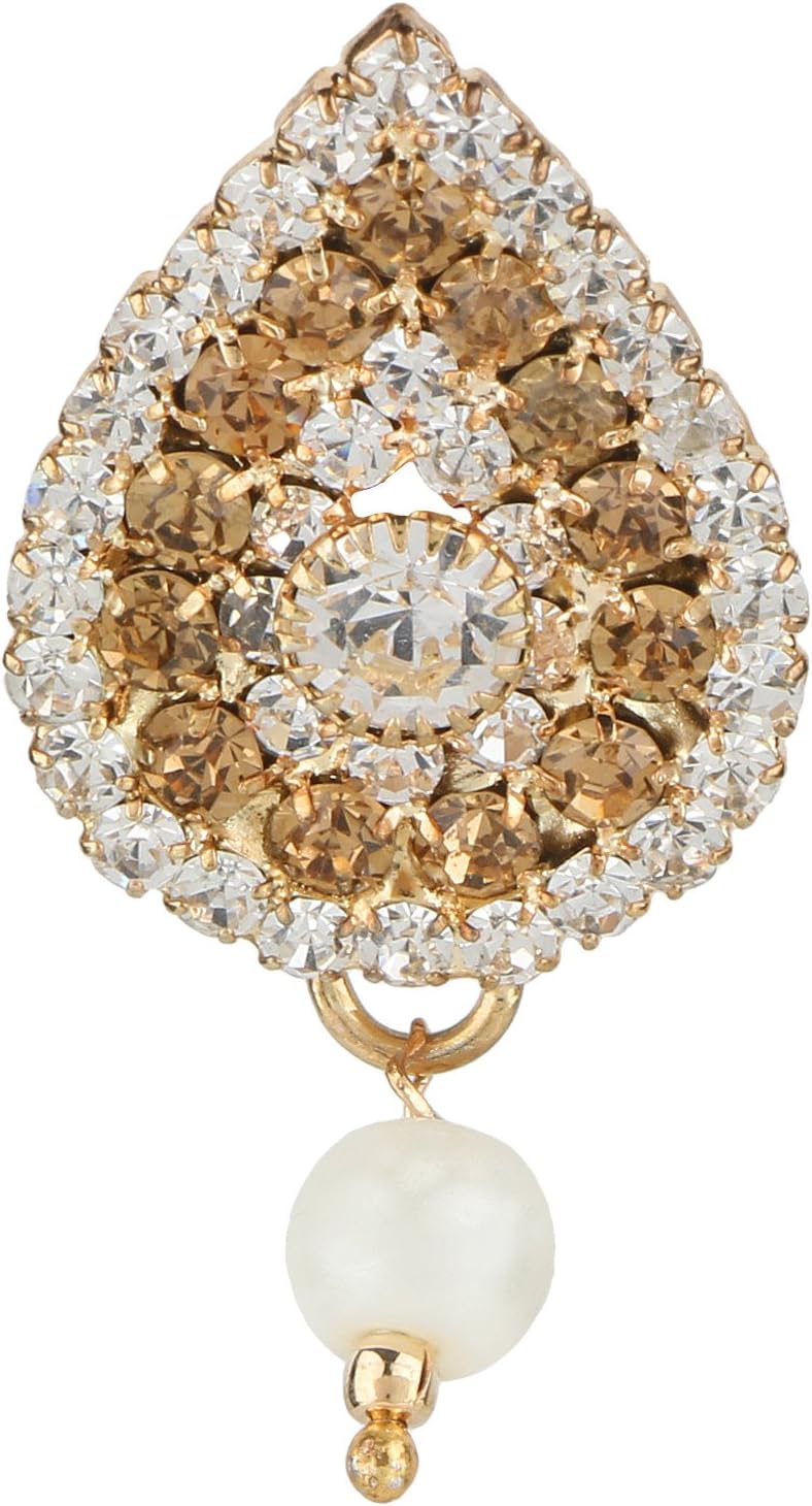Accessher Vintage Rhinestone Brooch, Garment Accessory for Women and Girls Pack of 1