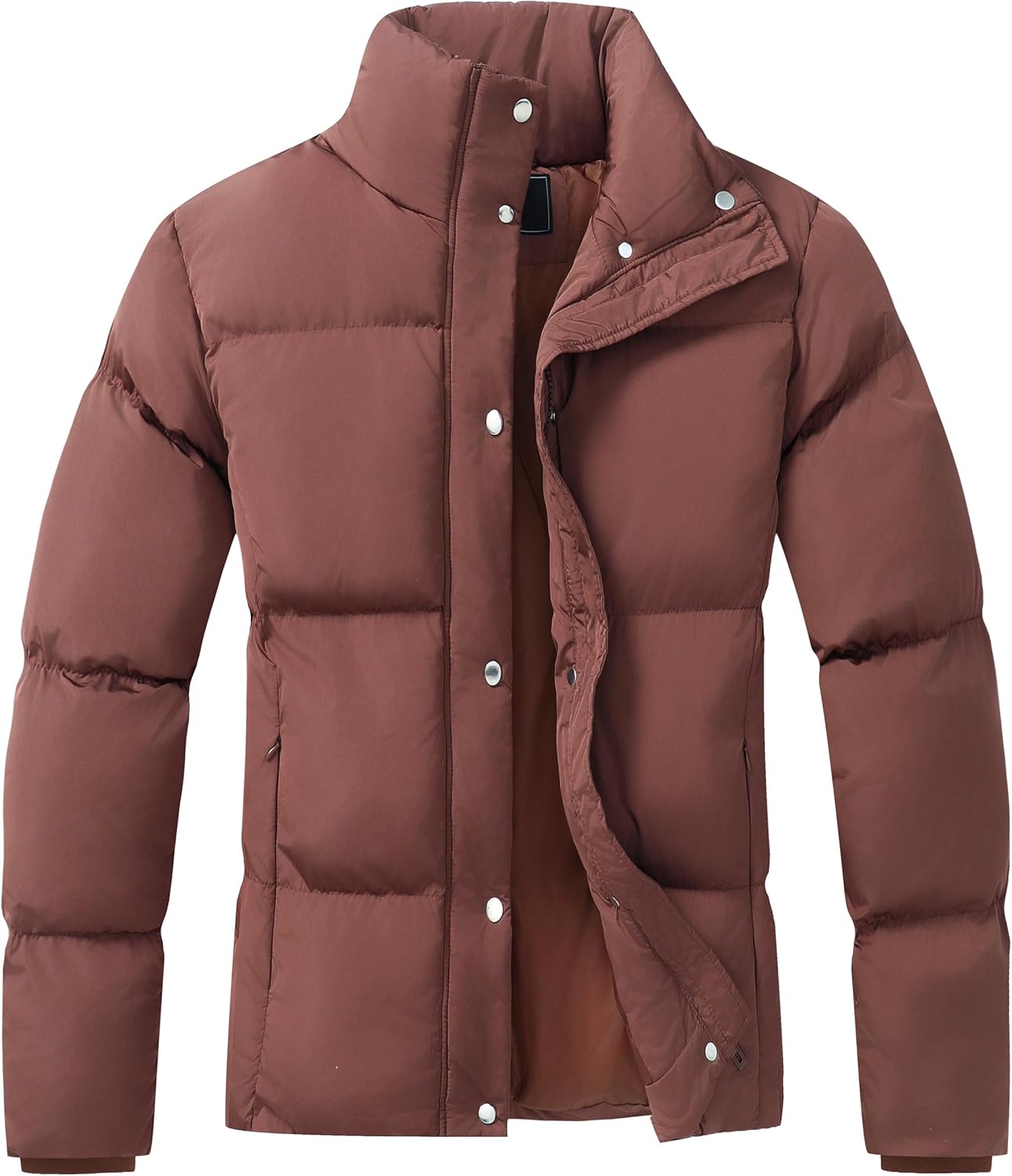 GIMECEN Women’s Winter Coat Full-Zip Down Jacket Waterproof Puffer Coat Warm Parkas Long Sleeve Outerwear