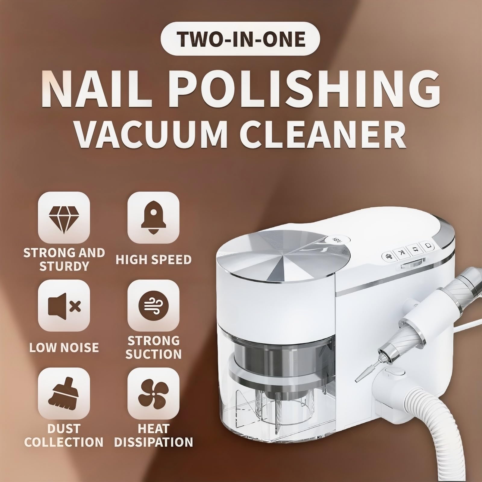 Wydajny Zmywacz Do Paznokci, Odkurzacz Do Manicure I Pedicure Z Funkcją Polerowania, Głęboko Usuwa Resztki Paznokci I Kurz W 2 Sekundy