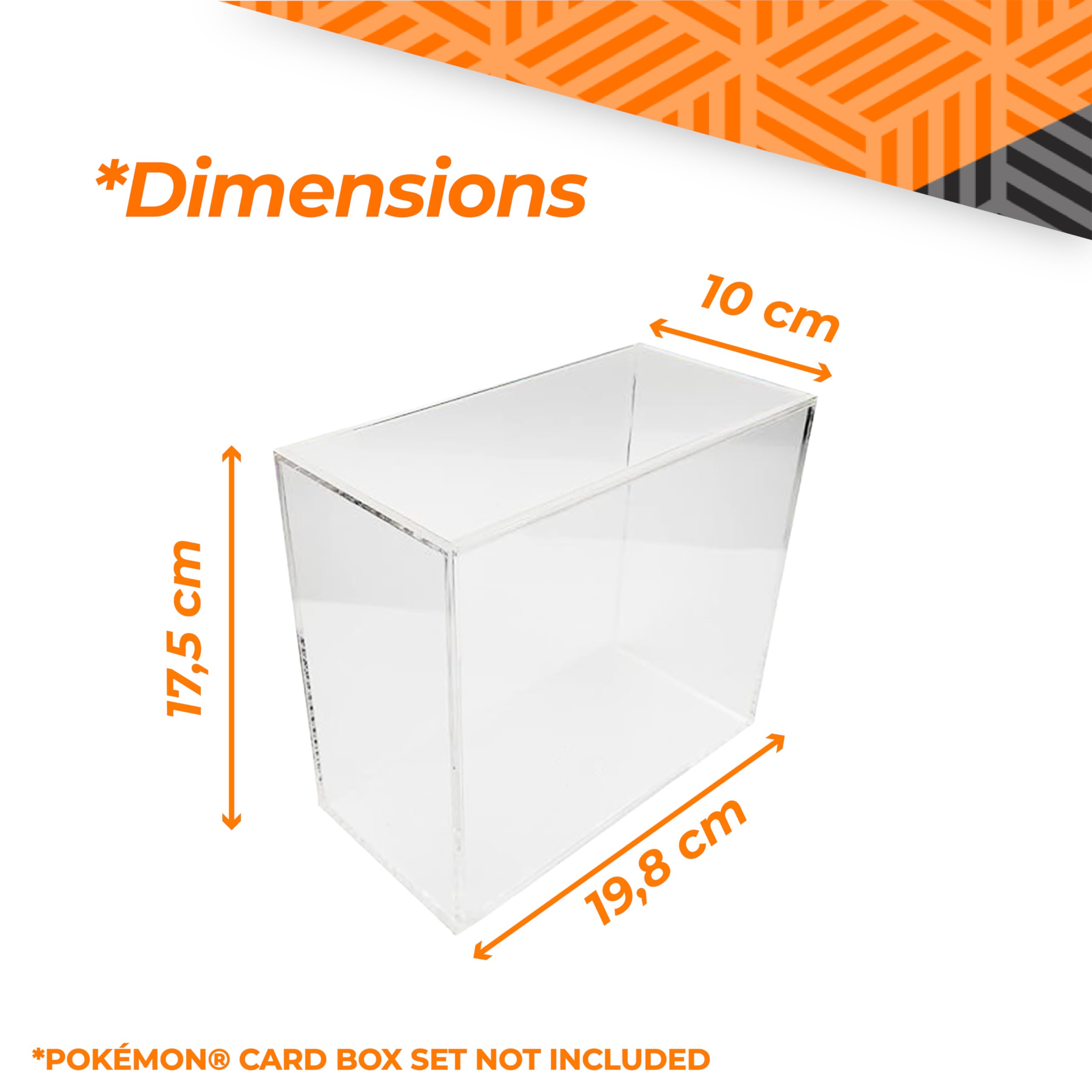 Friki Monkey ETB Pokemon Acrylique- Protège Votre Elite Trainer Box Pokemon de l'usure avec élégant Acrylique - Idéal pour Les collectionneurs Pokémon Elite Trainer Box (1 Unité)