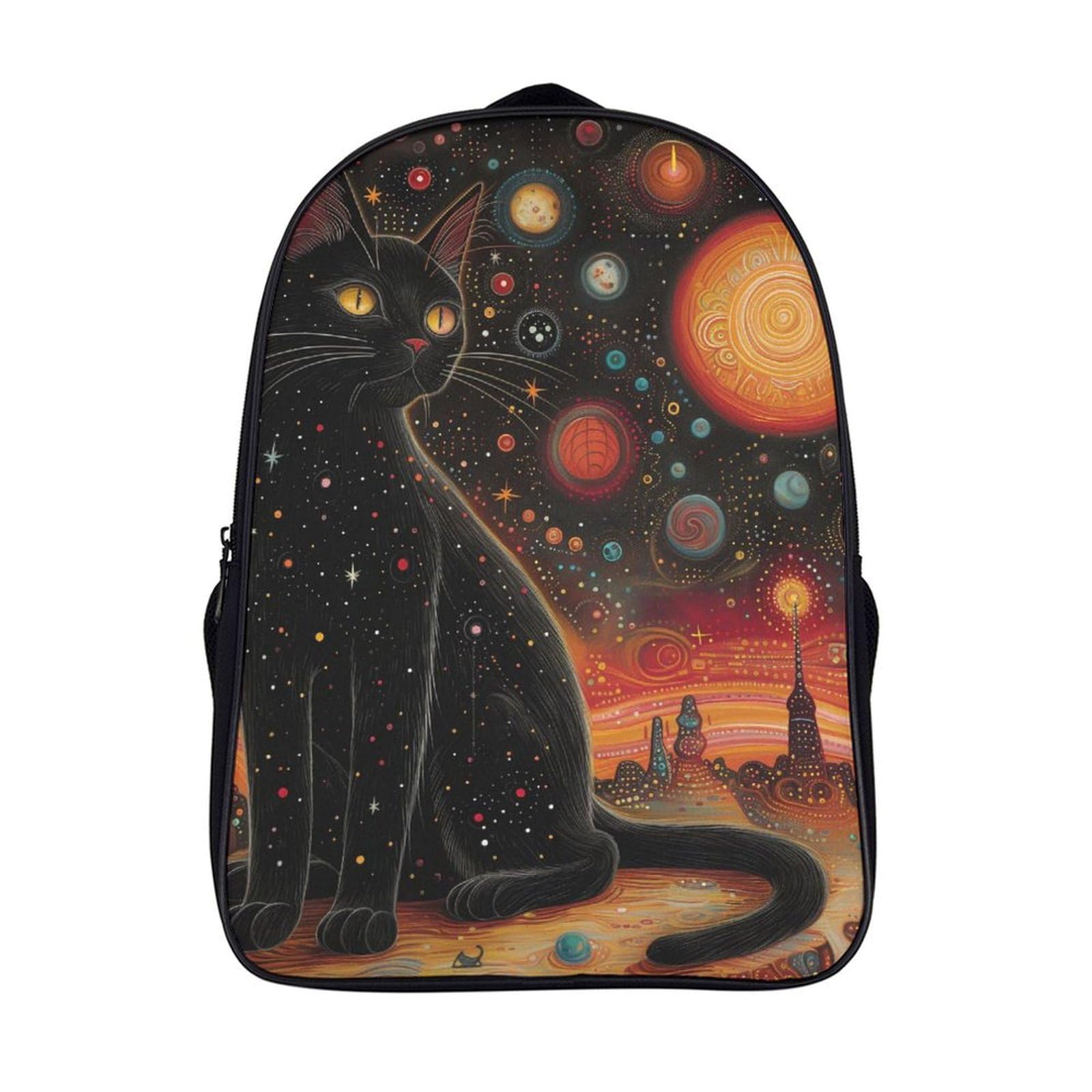 RQATHDUUD Cat Mochila Para Niñas Moda Mochila Escolar Gran Capacidad Kawaii Mochila Escolar Con Lindos Colgantes De Mochila Impermeable Para Niñas 40x28x16cm