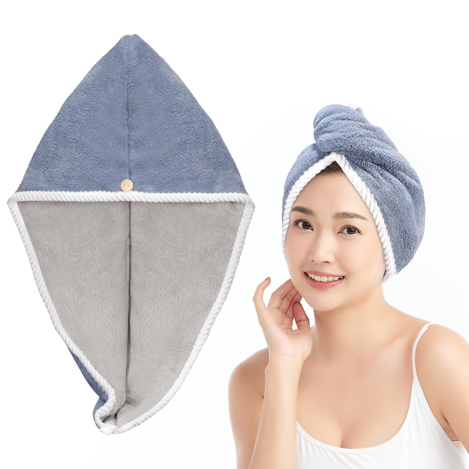 Amazon｜LNLQBS ヘアドライタオル 吸水極厚 タオルキャップ ドライ