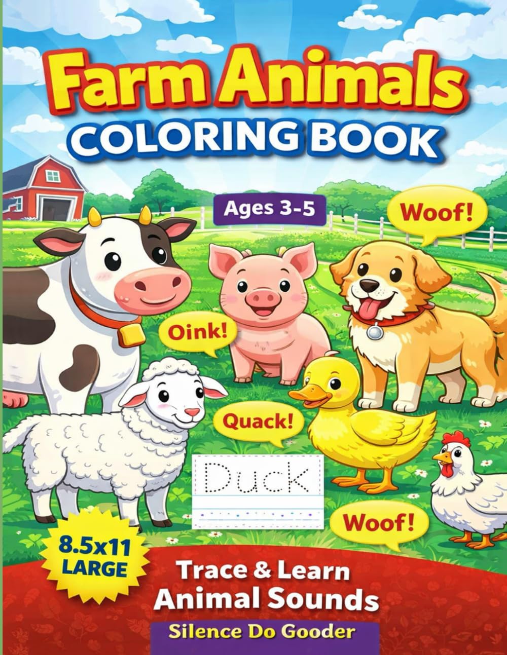Farm Animals Coloring Book: Trace & Learn - Animal Sounds (Creatures Of the World)