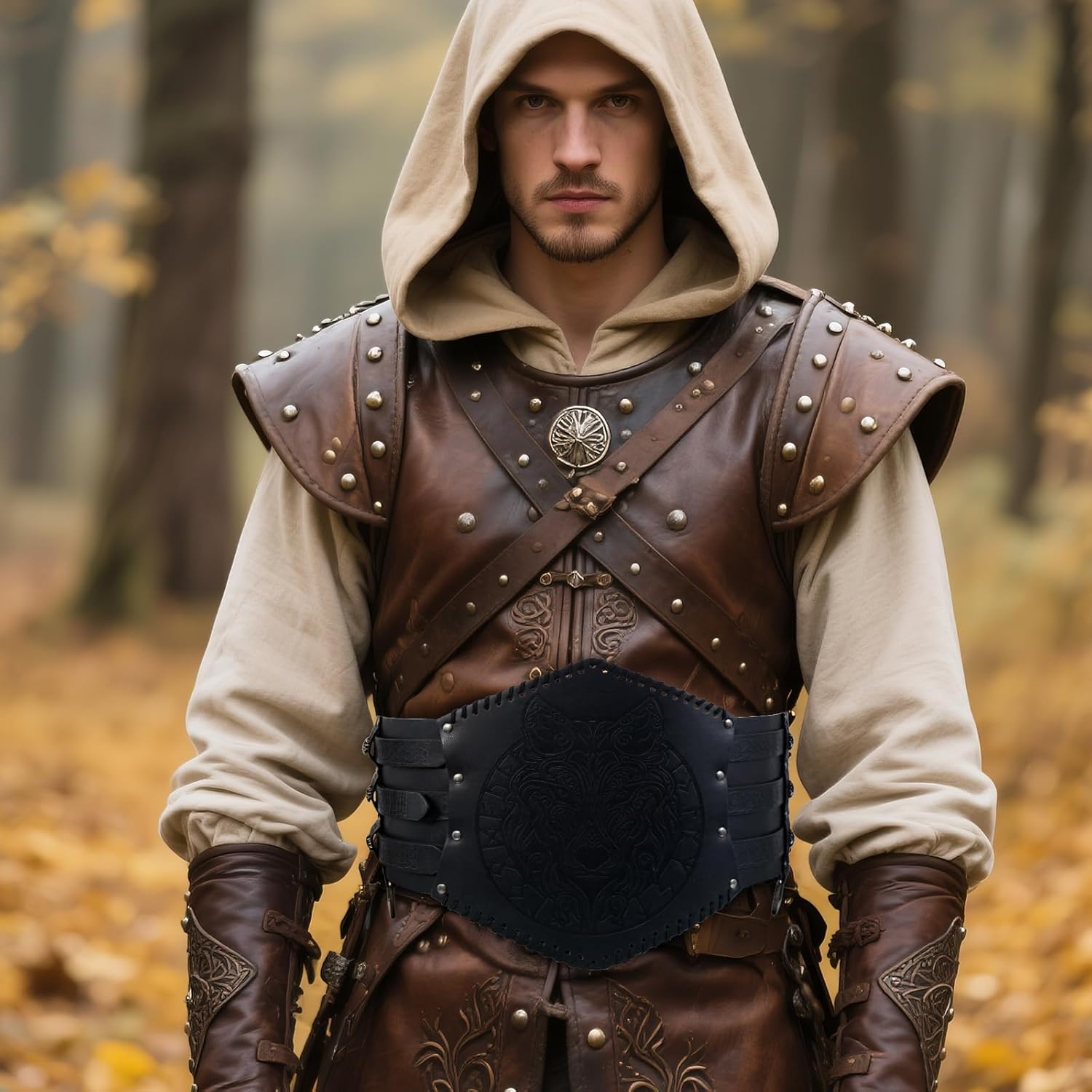 Medieval Viking Wide Belt Faux Leather Armor Knight Corset Belt for LARP Christmas Gifts Costume - Image 8