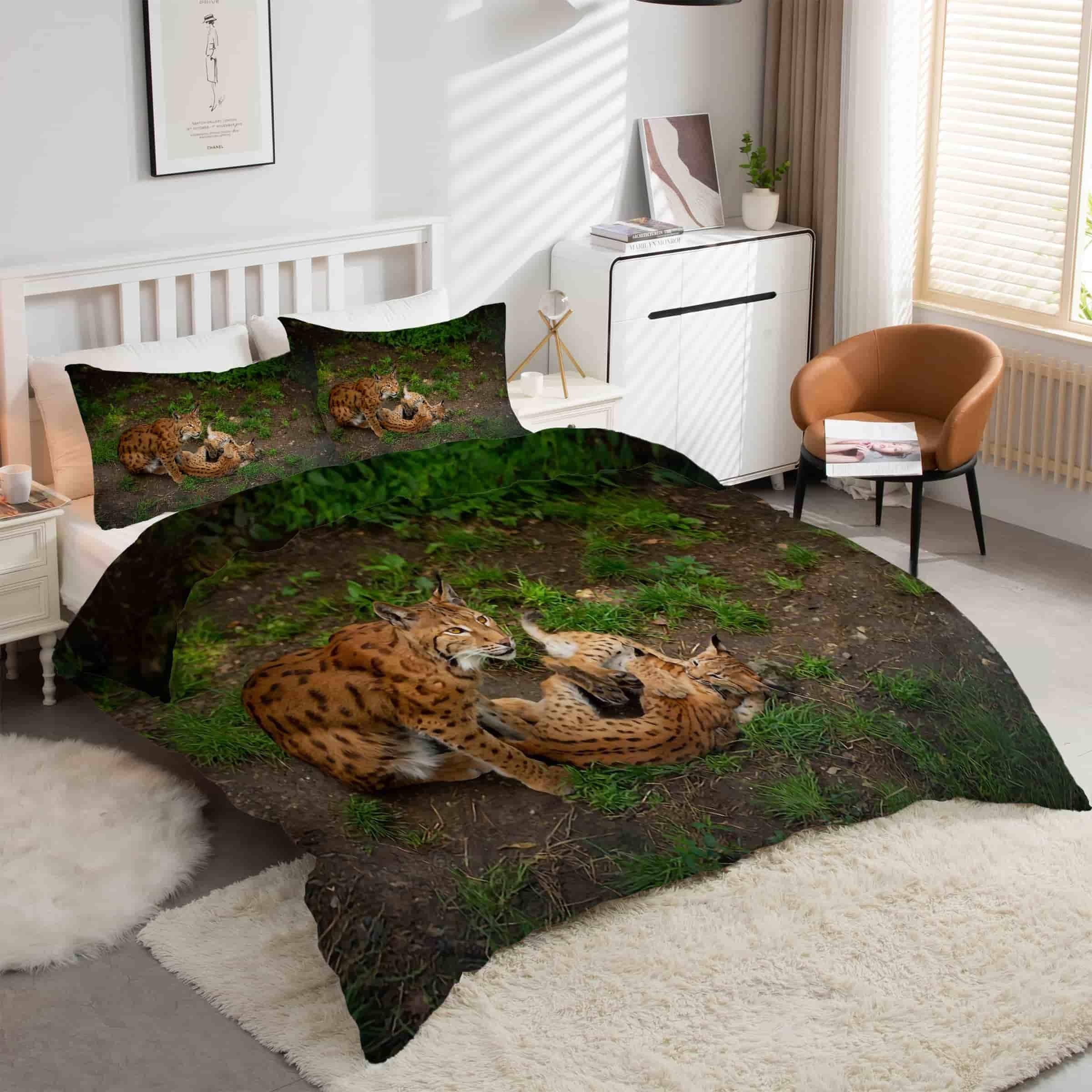Linge de lit lynx 90x190 avec housse de couette douce et facile à laver pour un sommeil serein