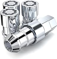White Knight MG40710AM Chrome M12x1.50 Wheel Locks - Conical Seat 4-Pack, Anti-Theft Random Pattern for Toyota Lexus Honda