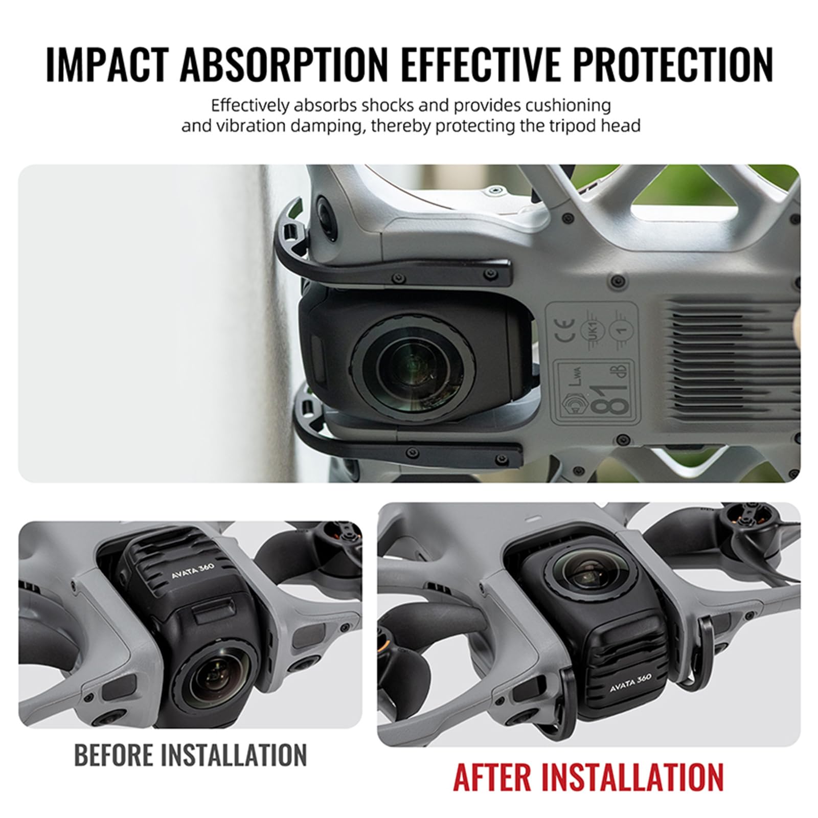 Pare-chocs pour drone DJI Avata 360 PTZ - Barre de protection pour cardan - Anti-collision - En alliage d'aluminium - Avata360