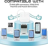 Vista 6 de 22 PCS 2X 2” Tens Unit Electrode Pads Compatible with Auvon Tens 7000 Muscle Stimulator Machine,Tens Unit Replacement Pads Reuse More Than 35-50