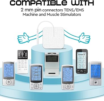 22 PCS 2X 2 Tens Unit Electrode Pads Compatible with Auvon Tens 7000 Muscle Stimulator Machine,Tens Unit Replacement Pads Reuse More Than 35-50 Times with Self Stick and Non-Irritating Designs