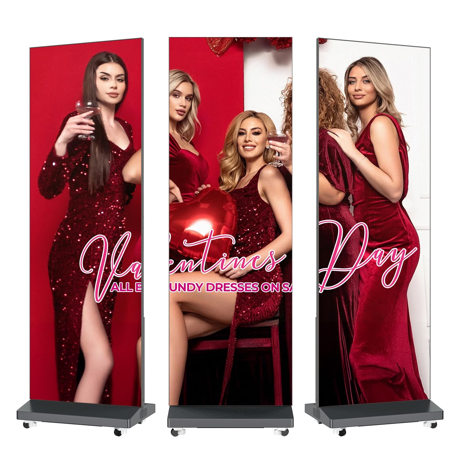 LED Digital Signage Display with Flight Case, P1.86 Spliceable LED Poster Screen with Publishing System, Foldable Advertising Display Kiosk for Events and Rentals, WiFi/USB/HDMI (1 Panel), Black