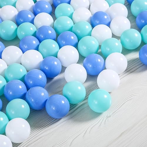 Miniatura 9 de Heopeis - Paquete de 100, 200, 500 pelotas para alberca de bolas, set de estrellas y redondas, sin BPA, sin ftalatos, no tóxico, a prueba de