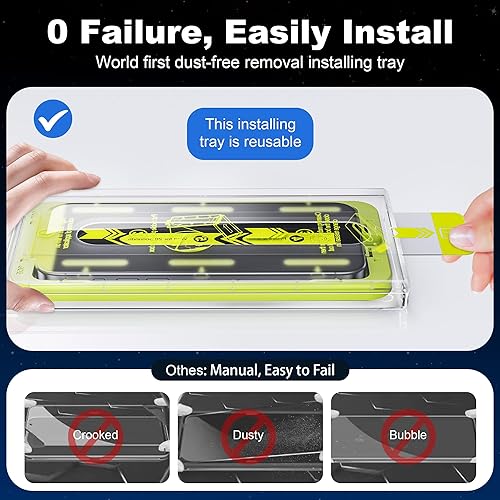 Miniatura 4 de WSKEN Protector de pantalla de privacidad para iPhone 15 Pro Max de 6.7 pulgadas, eliminación automática de polvo Pantalla de cobertura completa