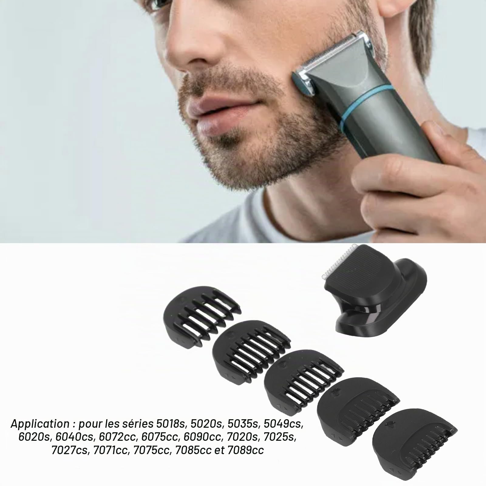 Accessoire de tondeuse à barbe électrique pour série 5 6 7 5018s 5020s 5035s 5049cs Tondeuse de rechange avec tête de peigne de 5 pièces, peignes de guidage de rasoir de rechange