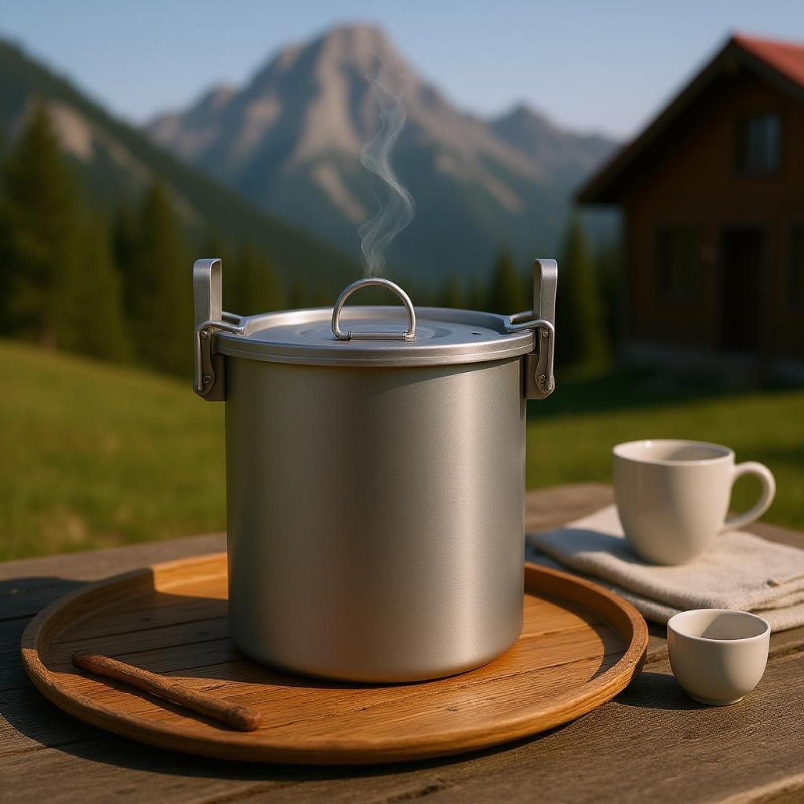Dampfgar-Topf Multifunktional ium-Dämpfertopf mit Deckel Camping-Kochtopf