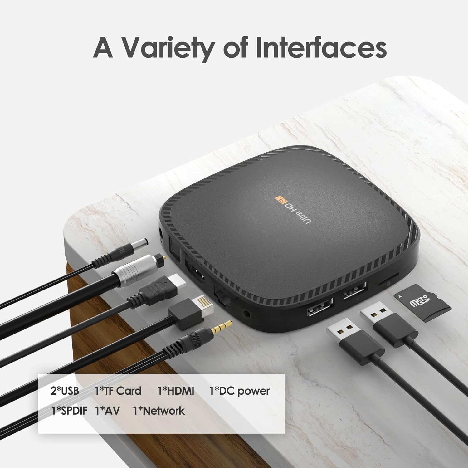 IDEALROYAL Android 10.0 TV Box, Boîtier Android TV 4 Go RAM 128 Go ROM RK3318 Quad-Core WiFi 2.4 GHz 5.0 GHz 4K HD BT5.0