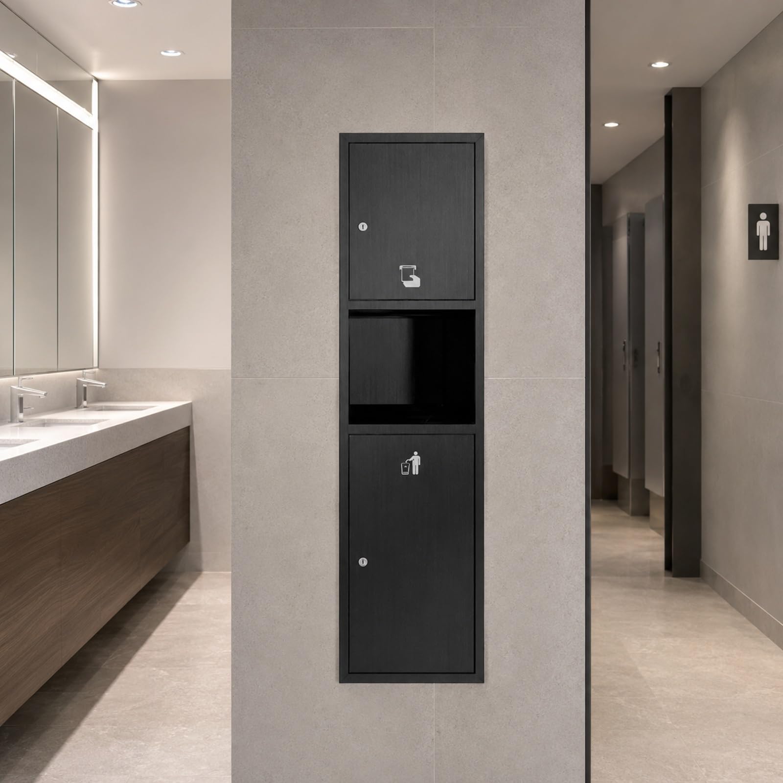 Recessed Toilet Roll Holder | Niche Trash Can | Ttrash Can Niche Bathroom