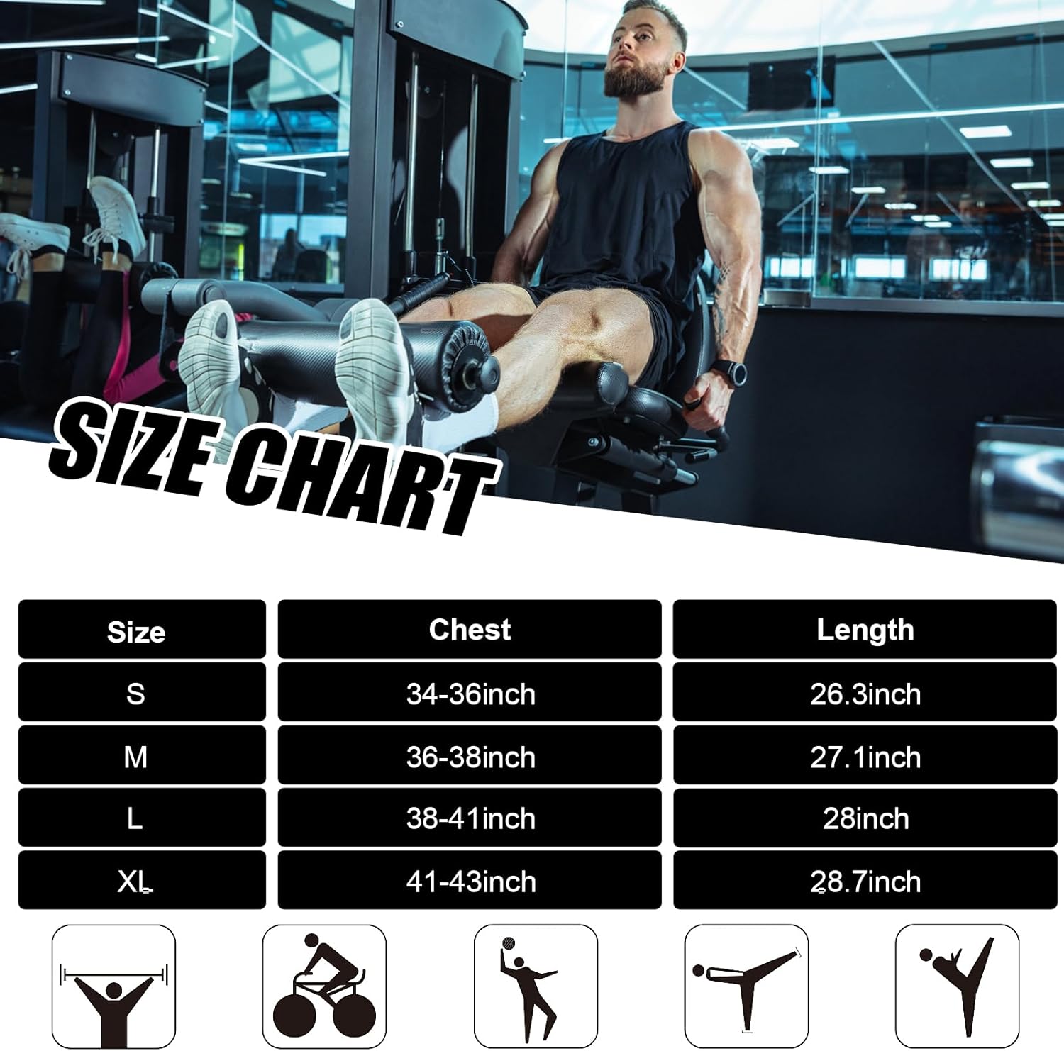 Mens Athletic Compression Shirts Dry Fit Sleeveless Under Shirt Running Workout Muscle Base Layer Tank Tops for Gym - Image 5