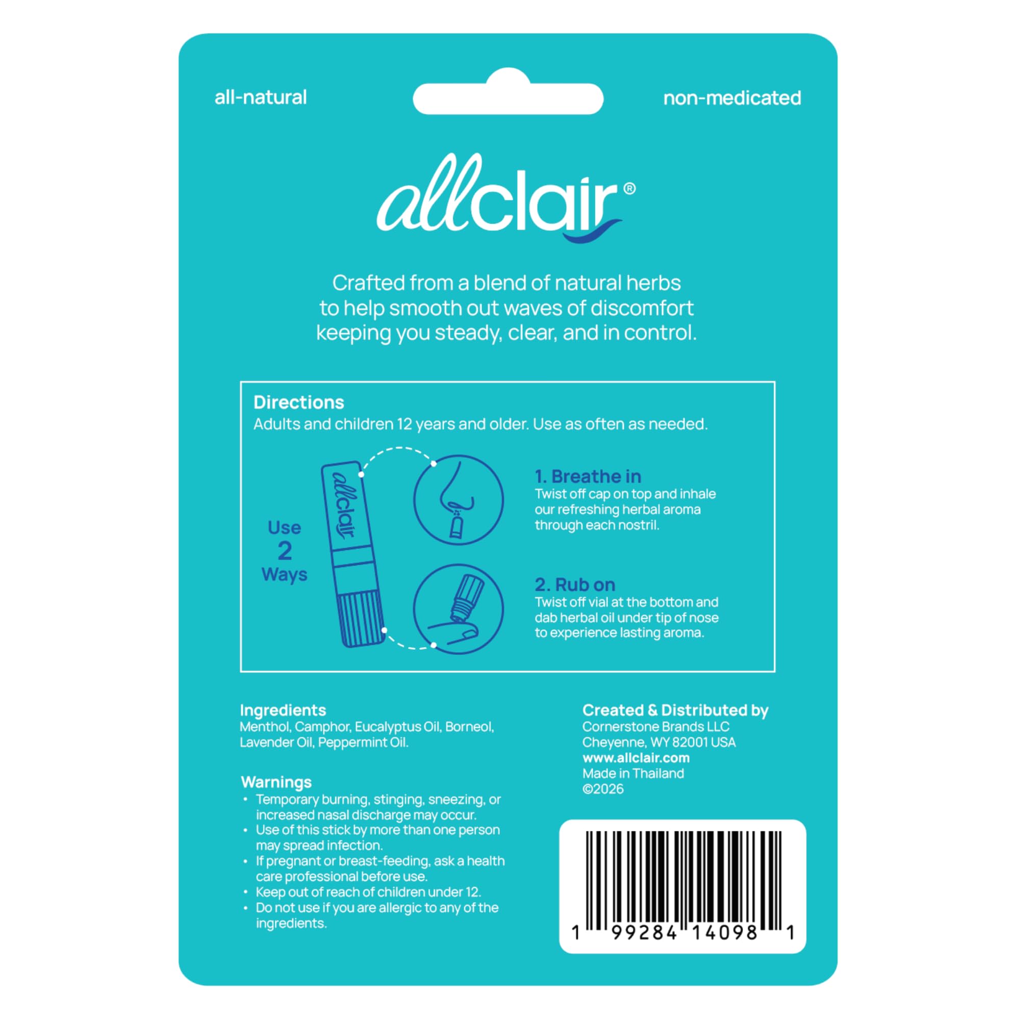 Allclair Nausea Relief Inhaler Stick, Motion & Morning Sickness, 3 Pack — Amazon image 2
