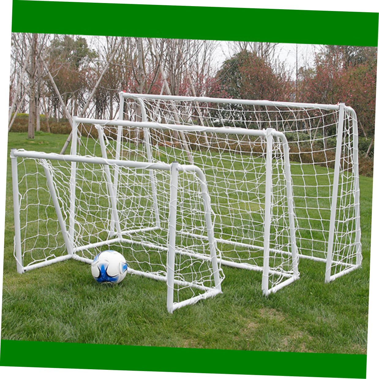 2 Stück Pe-fußballtornetz Robustes Polyethylen Wetterfestes Trainingsnetz Spieler für Schule Garten und Outdoor Fußballzubehör