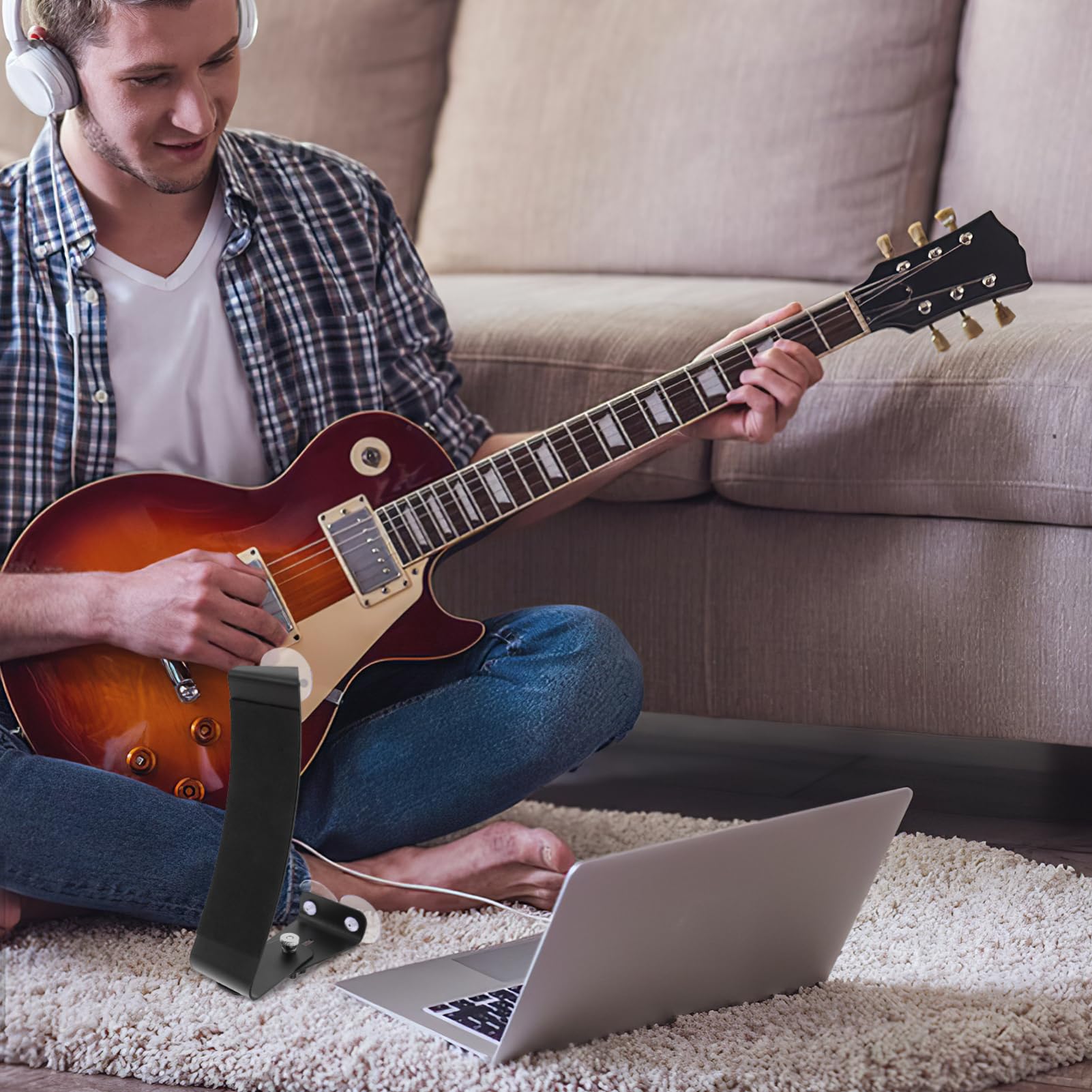 Wakauto Guitar Stool Classical Guitar Foot Rest Lightweight Adjustable Aluminum Support for Acoustic Instruments