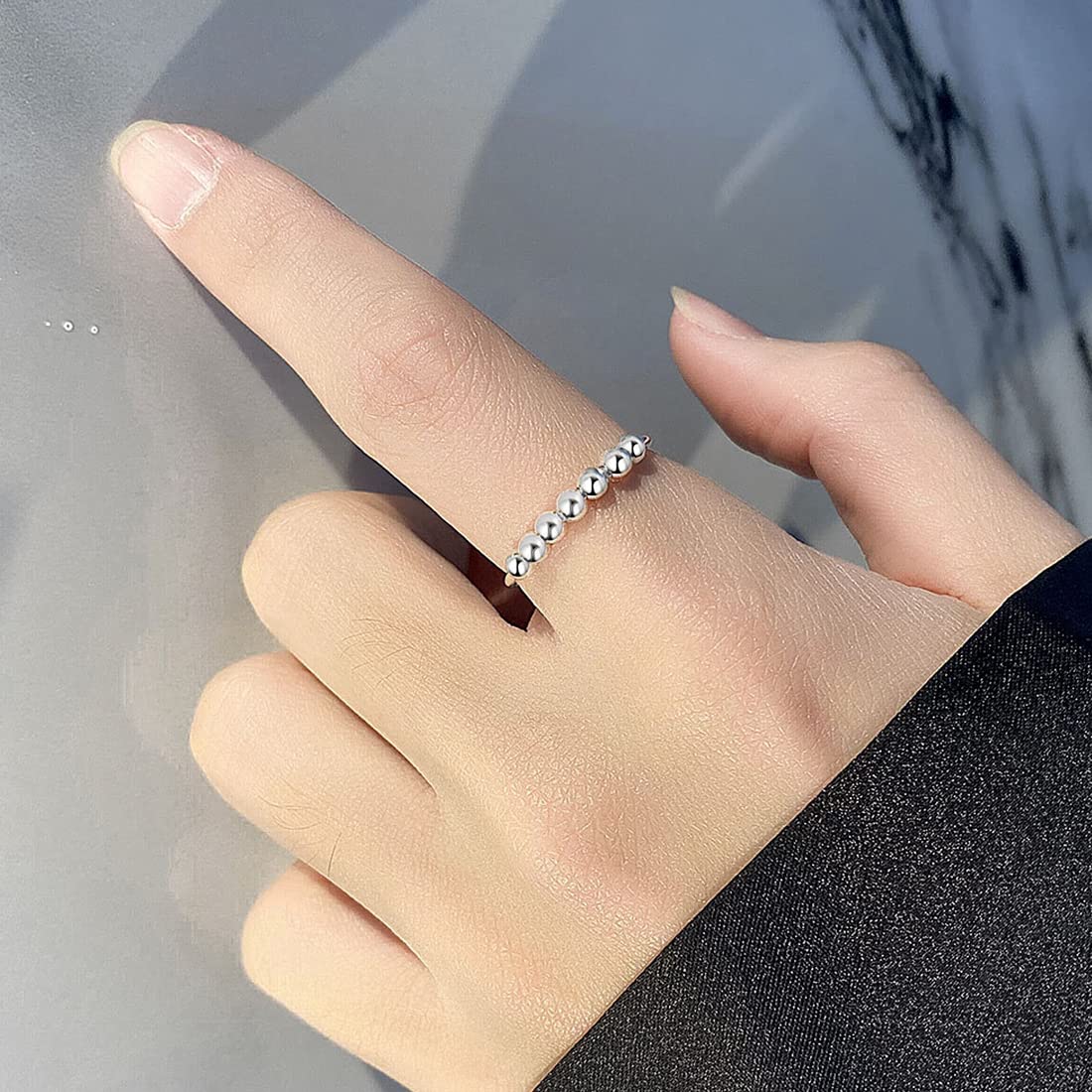3 Piezas Anillo Antiestres Anxiety Ring Ajustables Fidget Ring Anillo Ansiedad De Manera Unisex Ligero Clásico Anillos Abiertos Anillos De Nudillos Ansiedad