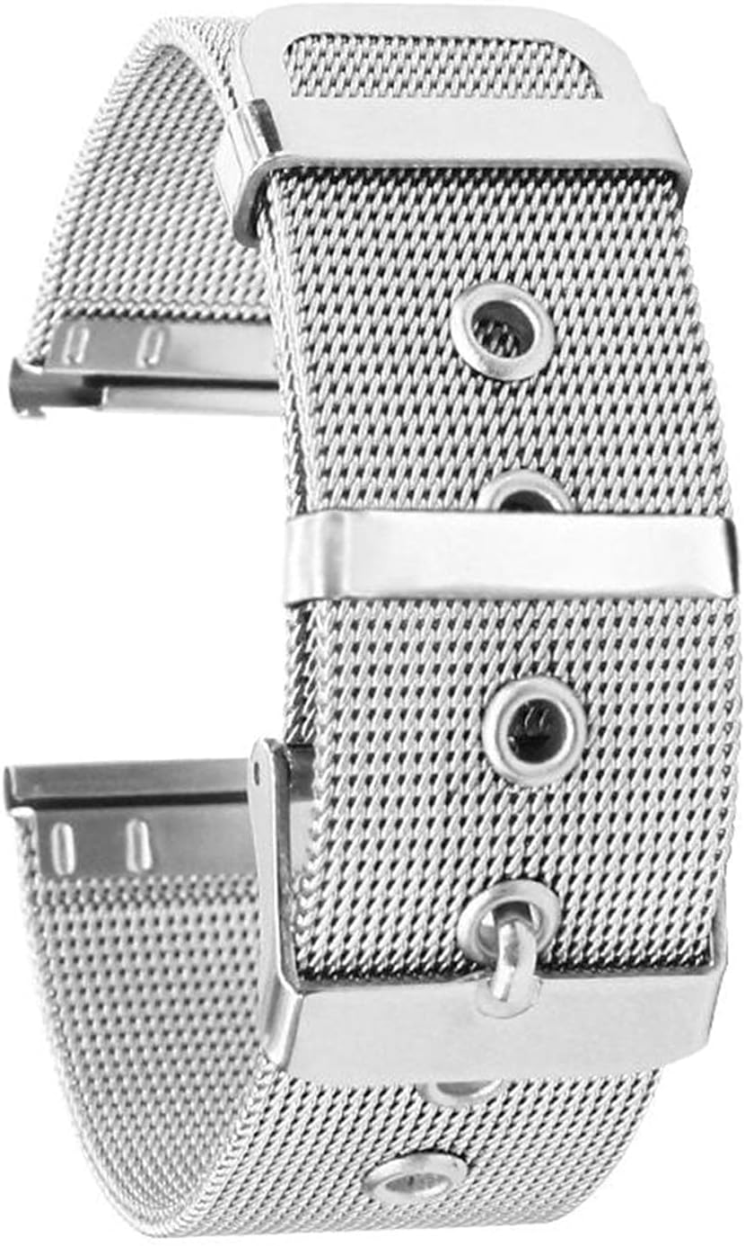 22mm Stainless Steel Watch Bands Quick Release Mesh Strap Replacement Metal Wristband with Belt Buckle Sport celet Watchband Compatible with 22mm Smart/Traditional Watch (Silver) -Layfoo
