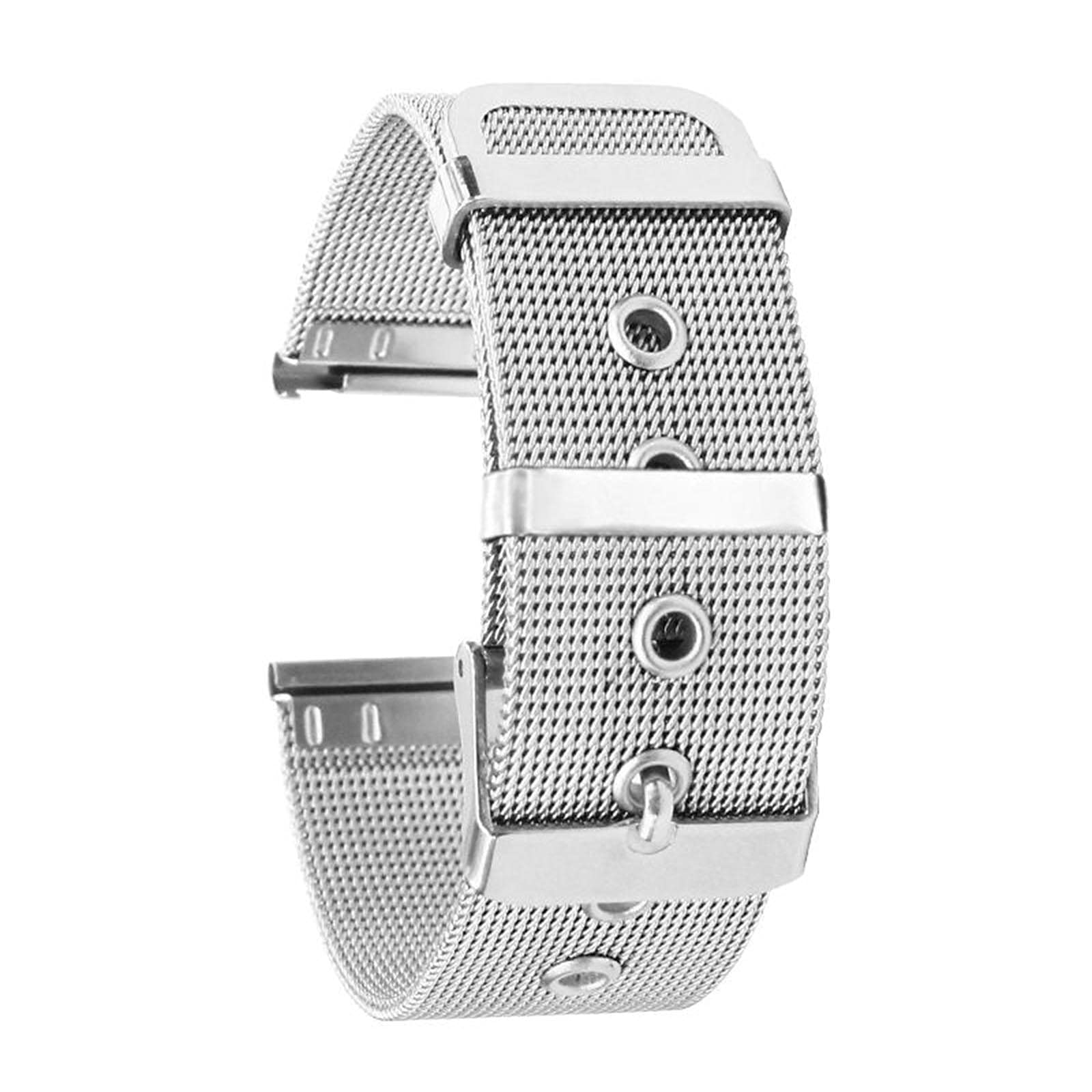 22mm Stainless Steel Watch Bands Quick Release Mesh Strap Replacement Metal Wristband with Belt Buckle Sport celet Watchband Compatible with 22mm Smart/Traditional Watch (Silver) -Layfoo
