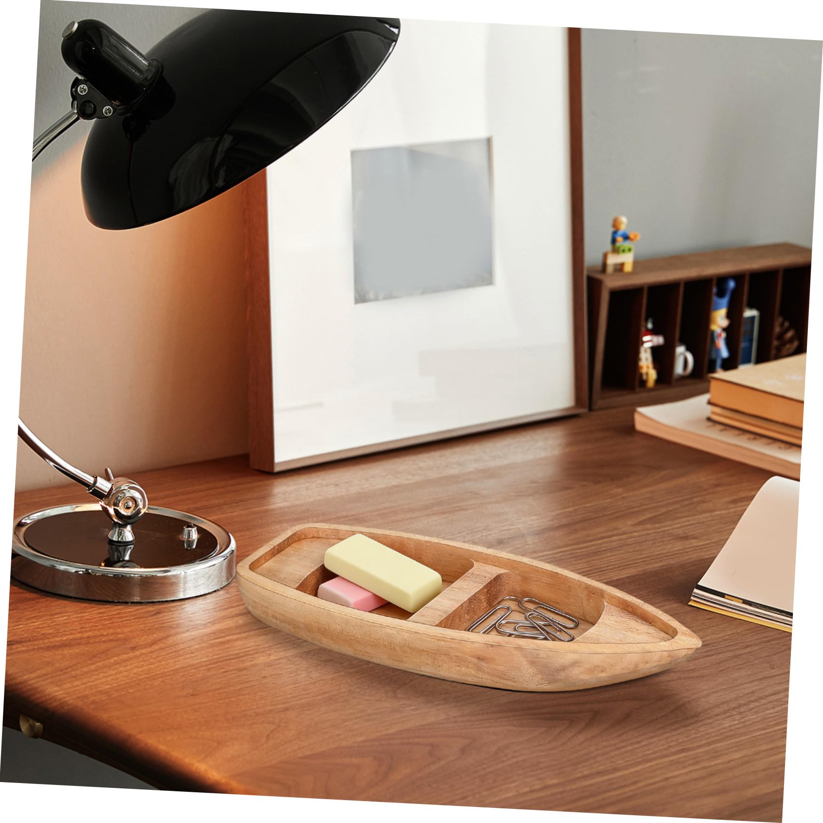 PRETYZOOM 2st Modelo de Barco Canoa de Madera sin terminar mobiliario Estilo marítimo Modelo de un de Madera Decoraciones de cumpleaños náuticas Modelo Barco de Madera Madera Caqui