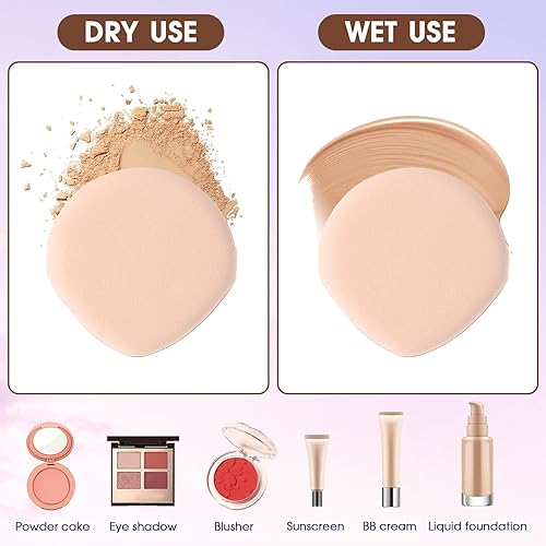 Miniatura 5 de 8 esponjas de maquillaje con cojín de aire para base, corrector y polvo, esponja coreana de maquillaje de hojaldre de lágrima, ajuste de mezcla de