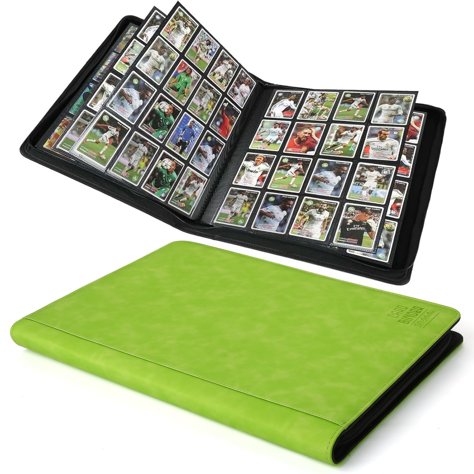 Arkeiliy Premium Ringless Trading Card Binder - 1024 Capacity, 16 Side-Loading Pockets per Page, Archival Quality Protection & Anti-Slip Spine for TCG, MTG, Sports Cards (Grass) — image 1