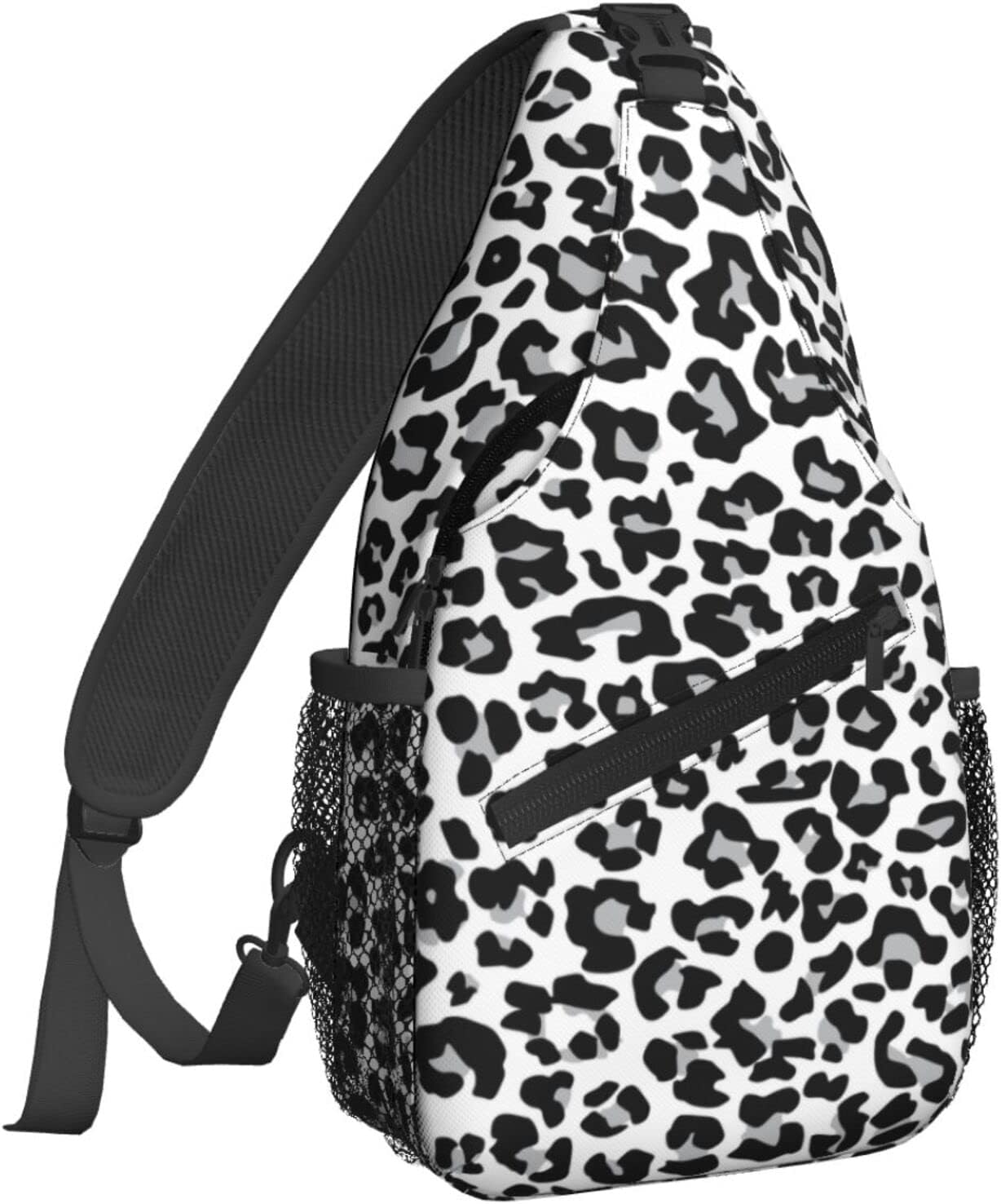 Foruidec Crossbody Backpack For Men Women Sling Bag, Snow Leopard Chest Bag Shoulder Bag Lightweight One Strap Backpack Multipurpose Travel Hiking Daypack