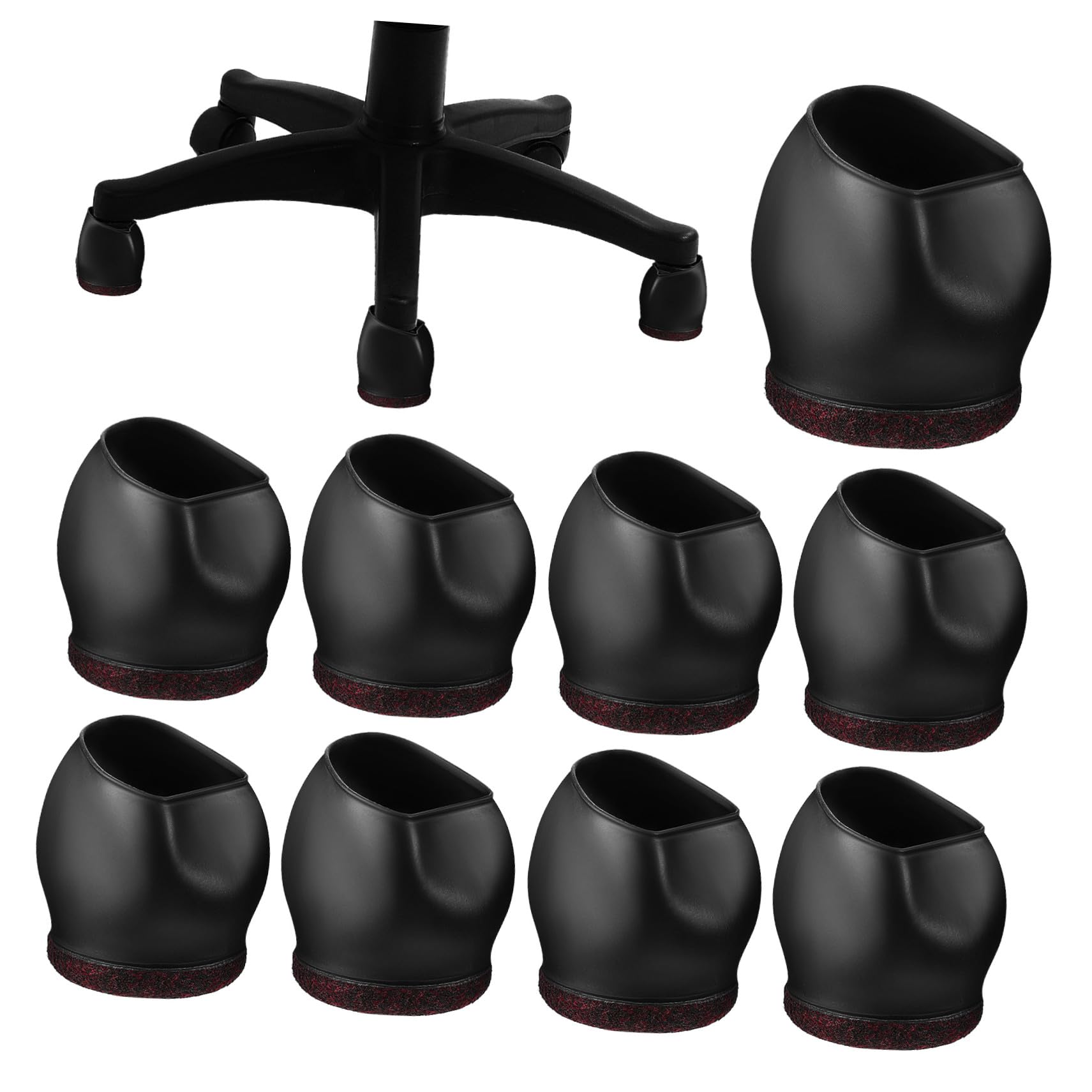 Protège-roues de chaise TPE noir pour meuble roulant et bureau