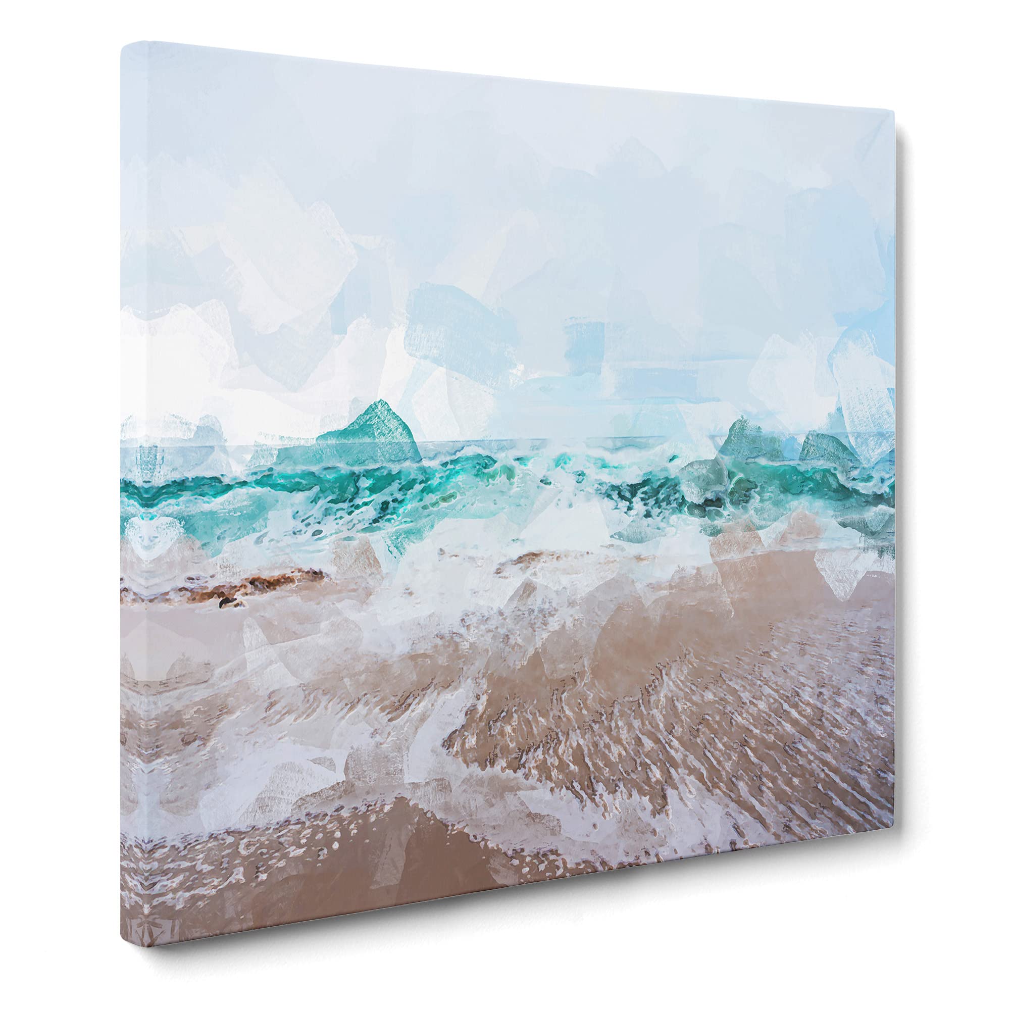 Beach in Santa Cruz California Canvas Print, Mixed, 35L x 35W cm