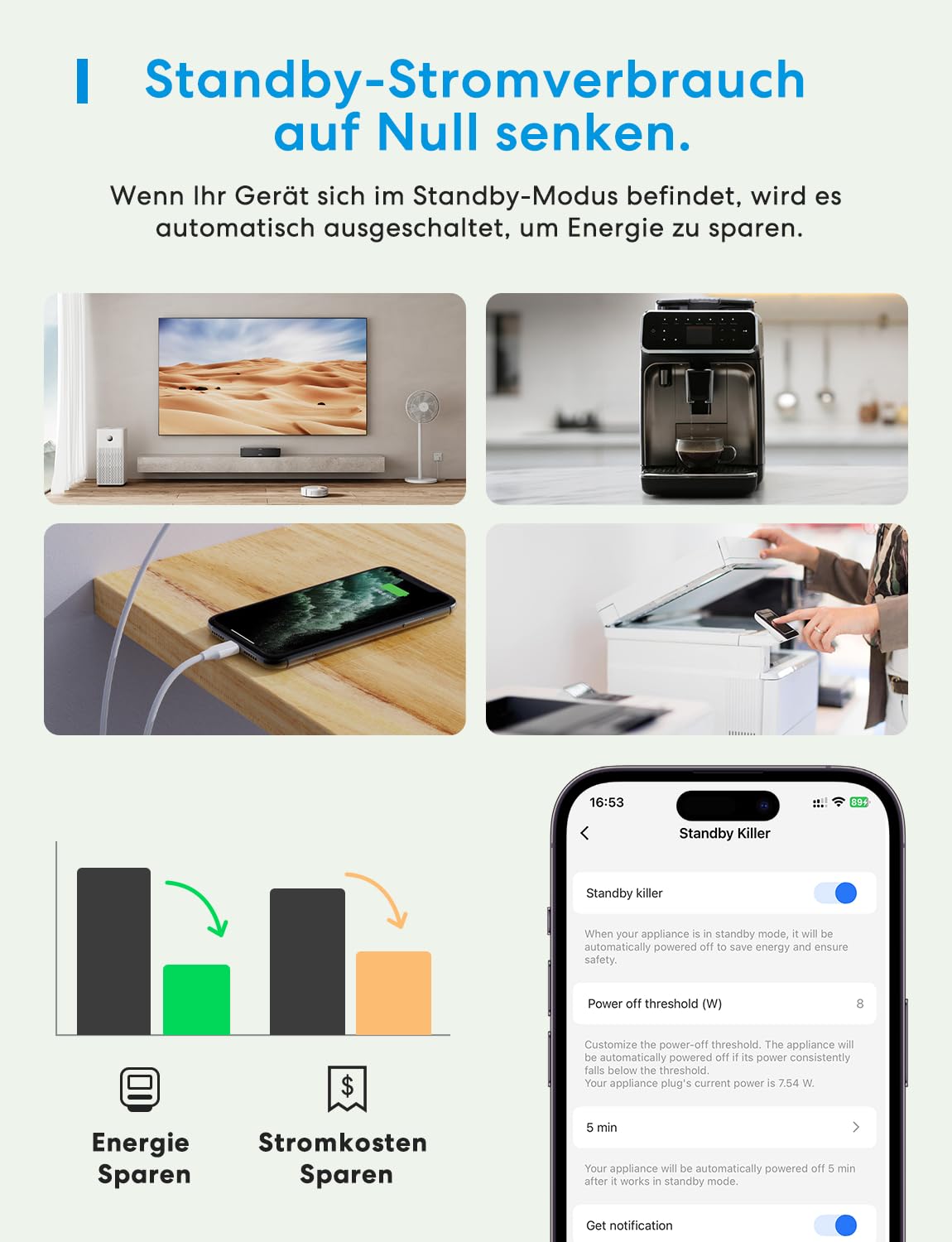 Meross Inteligentna wtyczka z monitorem zasilania, wtyczka Bluetooth Alexa 16A ze zdalnym sterowaniem i głosem, timer, wtyczka WiFi kompatybilna z Alexa, Google Home i SmartThings, 2 szt