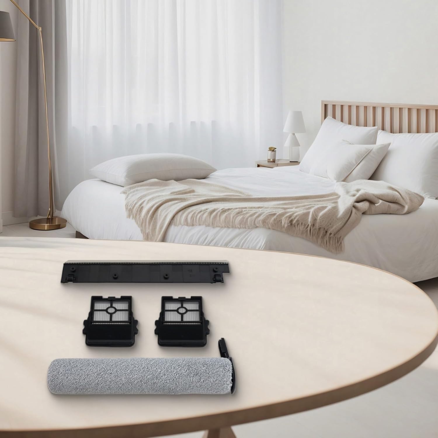 Main Roller Brush and Filter Mop Wiper Strip Set, Vacuum Replacement Brush Set & Filter for Ultenic for AC1 for Elite, Include 1*Main Roller Brush+2*Filter +1 * Wiper Strip