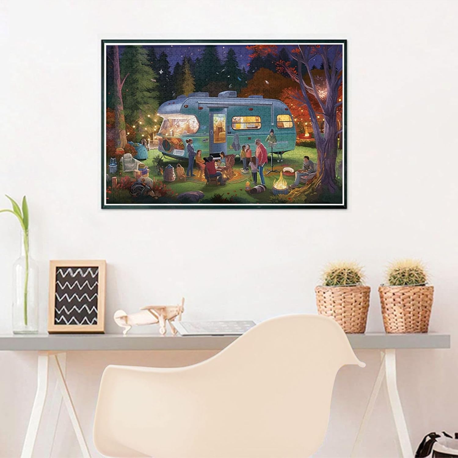 Jigsaw Puzzles 1000 Pieces for Adults Fall Campers Vermont Christmas Party Formation Wooden to Explore and Enjoy Personalized Gifts Family Decoration 29.5 x 19.6 in
